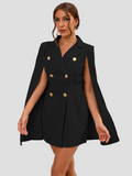 Elegante Cape Blazer Jurk Voor Dames