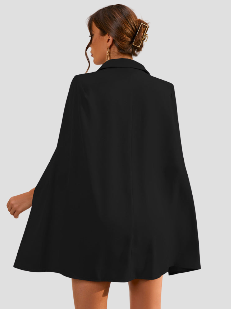 Elegante Cape Blazer Jurk Voor Dames