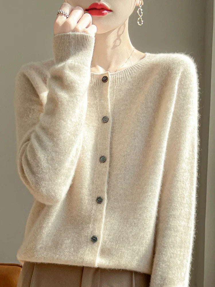 Dames Cardigan Fijngebreid - Zachte Katoenen Vest voor Laagjeslook