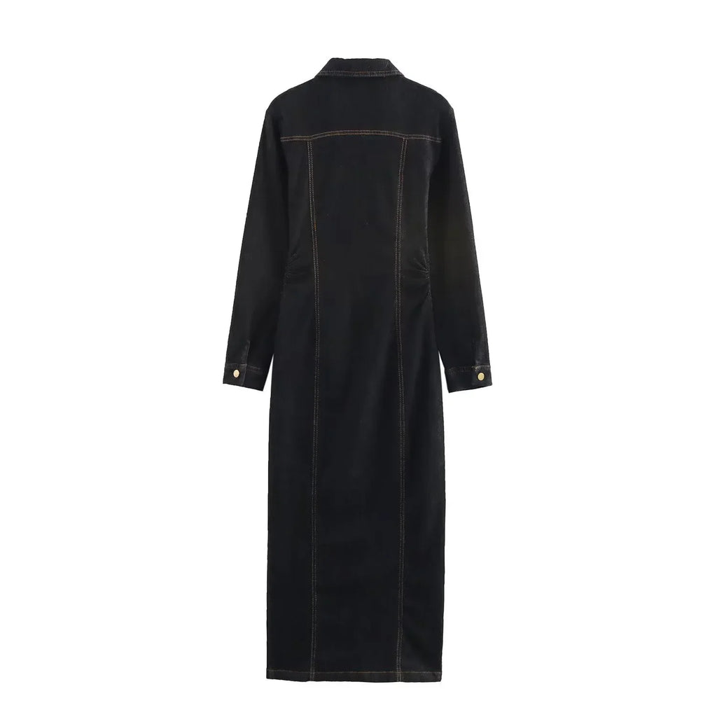 Eveline Denim Dress | Dames Spijkerjurk met Getailleerde Pasvorm en Tijdloos Design
