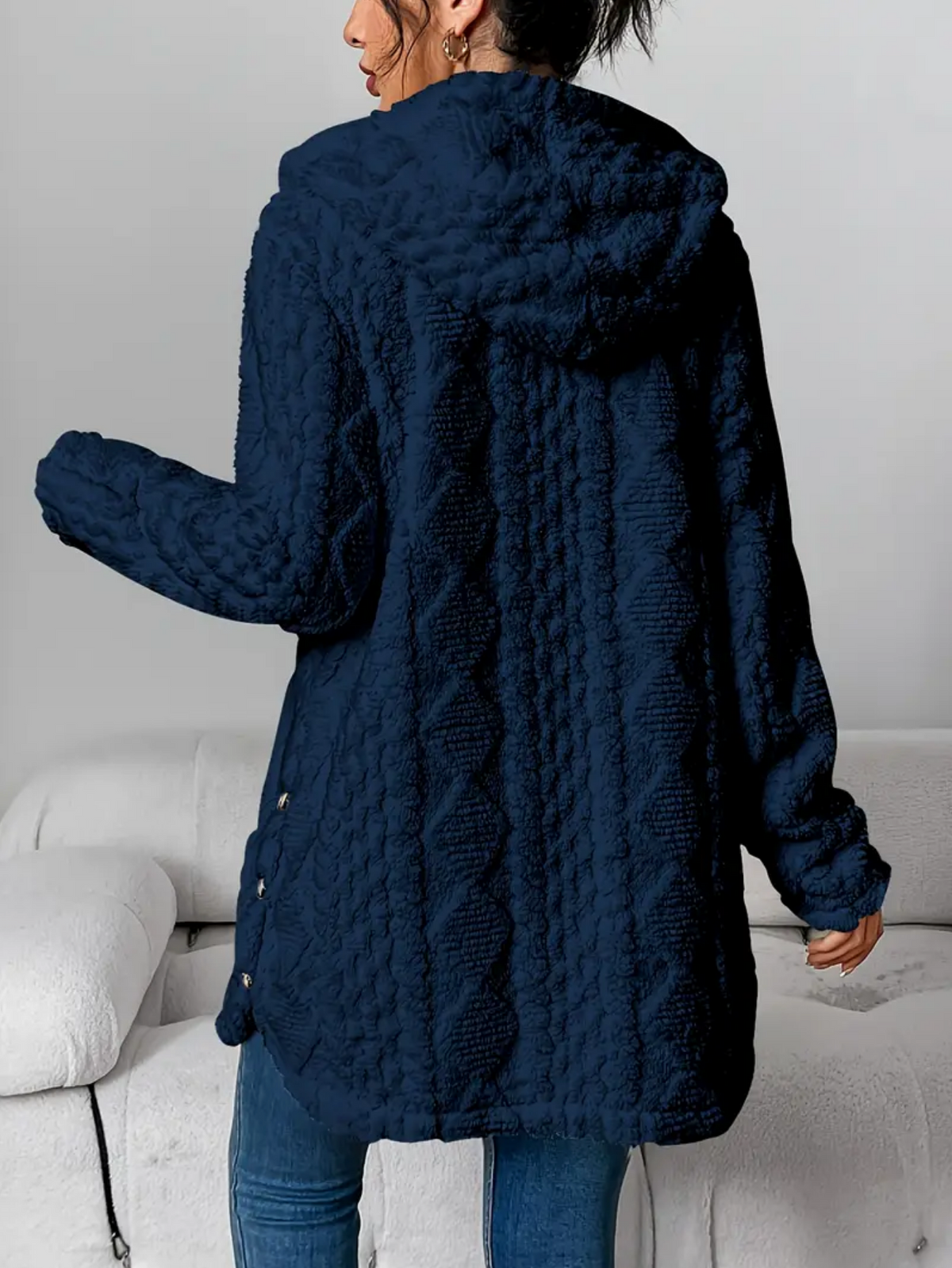 Gebreid Vest met Capuchon | Dames vest van zacht teddy-materiaal