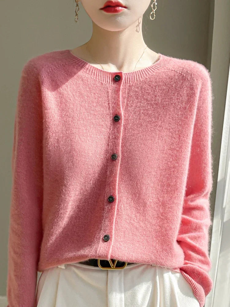 Dames Cardigan Fijngebreid - Zachte Katoenen Vest voor Laagjeslook