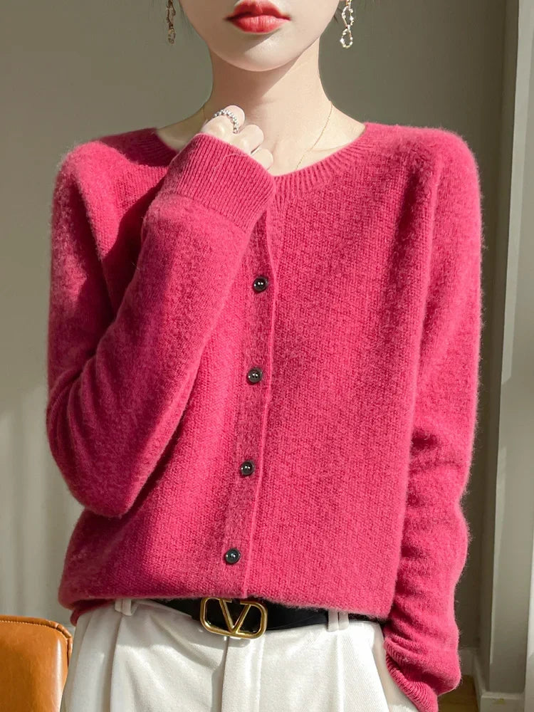 Dames Cardigan Fijngebreid - Zachte Katoenen Vest voor Laagjeslook