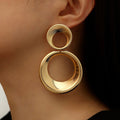 Anja | Gouden damesoorbellen met subtiel 3D-effect – minimalistisch en trendy