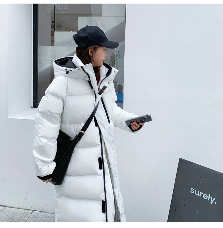 Dames Lange Winterdichte Puffer Parka Winterjas