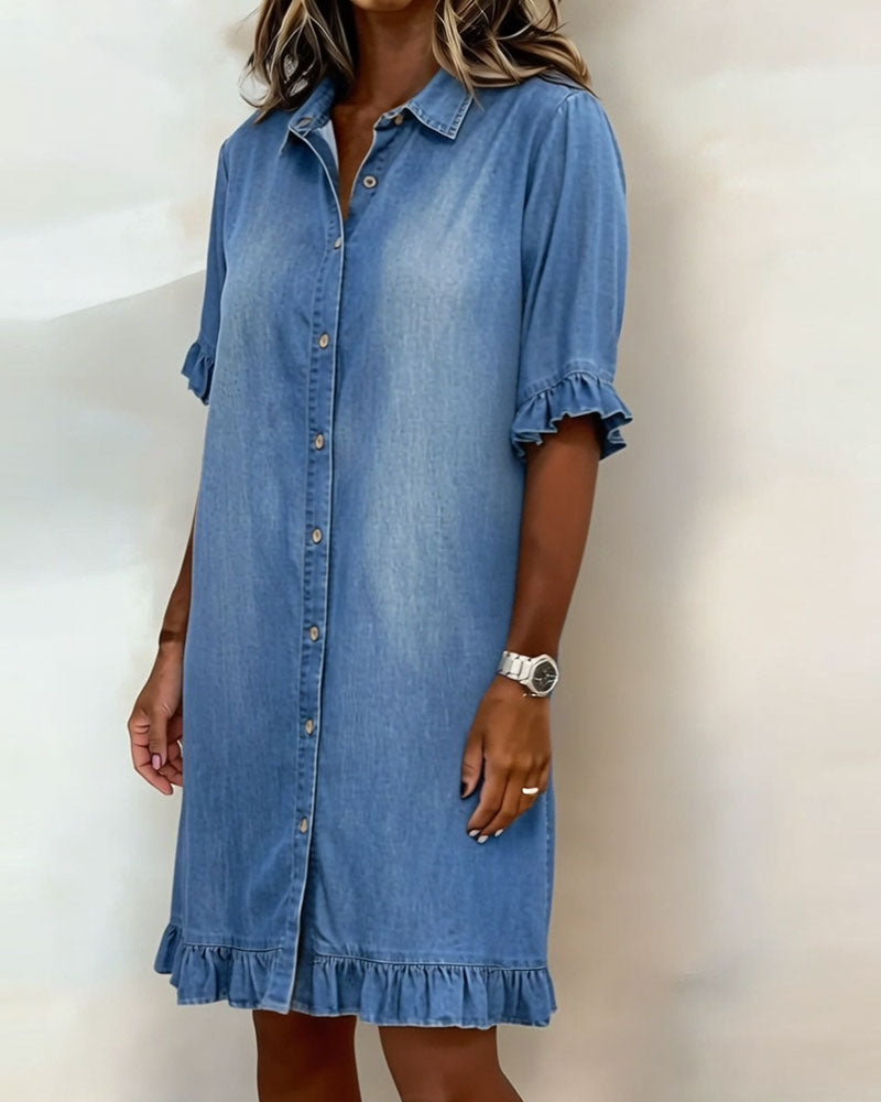 Dames Getailleerde Jurk – Casual met Rimpeling, Geschikt voor Lente en Zomer