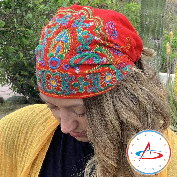 Dames Handgeborduurde Bandana – Geschikt voor Casual Gebruik, Ideaal voor Lente en Zomer