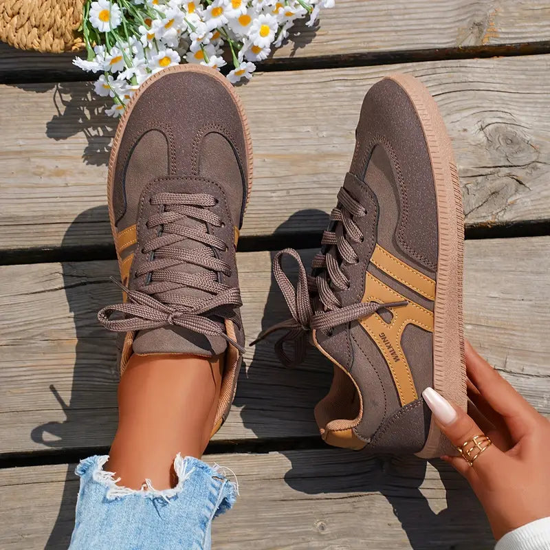 Casual sneakers dames | Comfortabele veterschoenen met flexibele zool