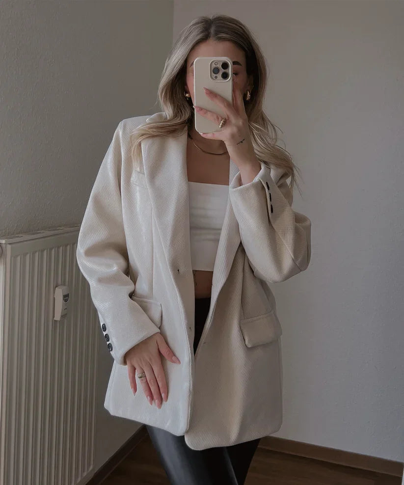 Oversized Blazer | Dames blazer met gestructureerde stof en tijdloze pasvorm