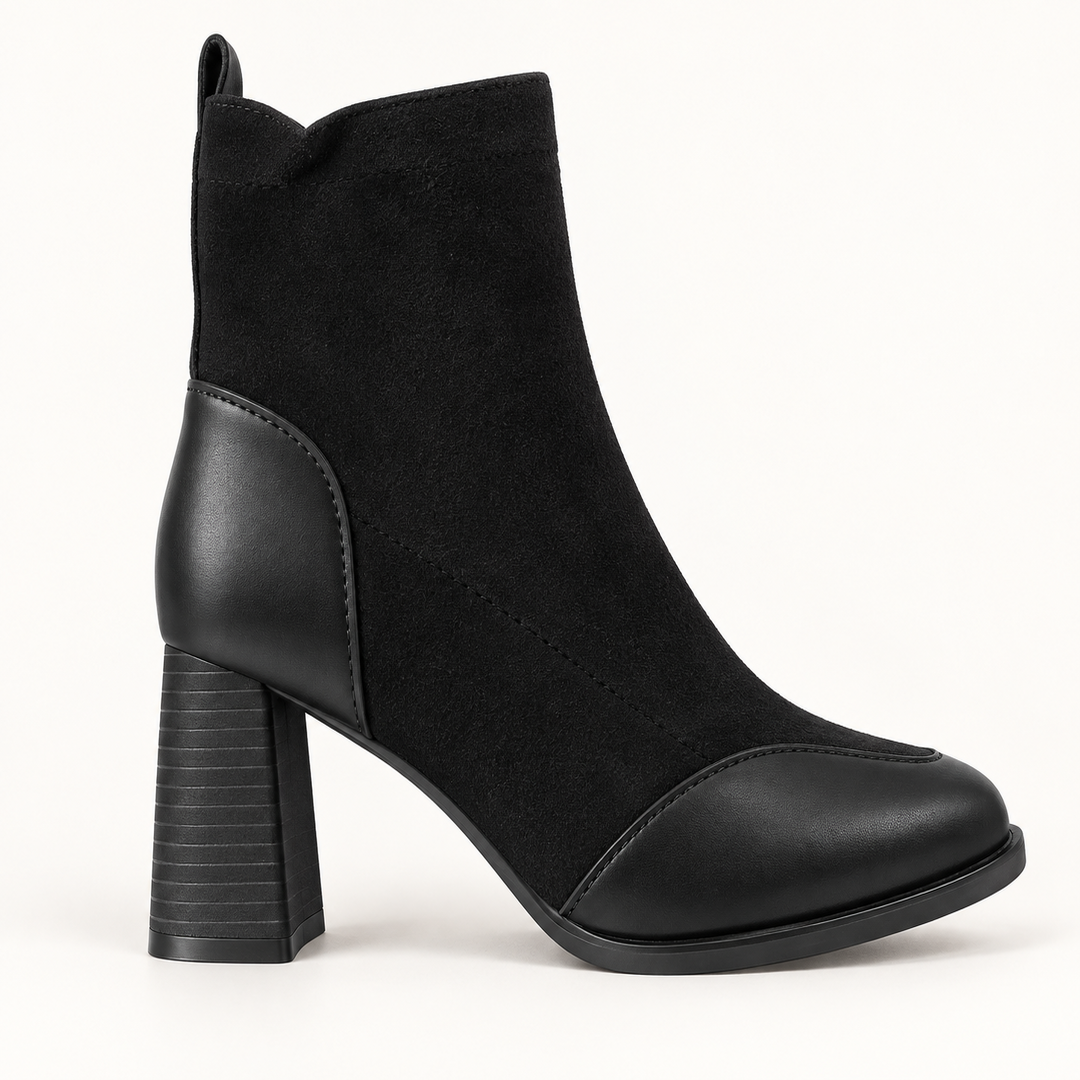 Charlotte - Elegante soklaarzen met leren accent
