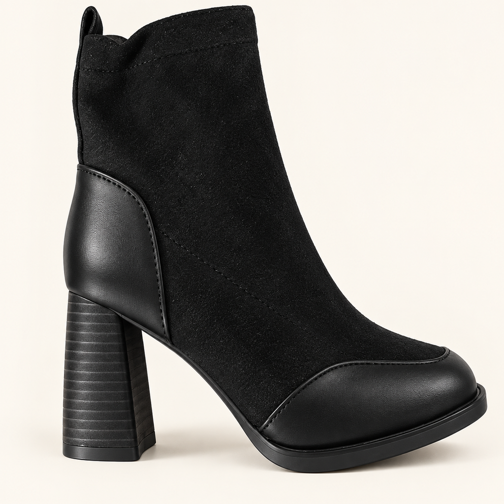 Charlotte - Elegante soklaarzen met leren accent