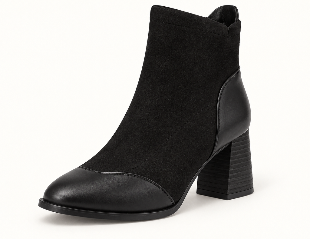 Charlotte - Elegante soklaarzen met leren accent