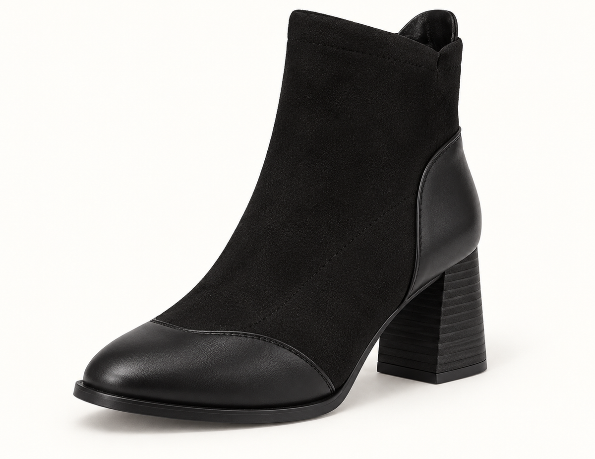 Charlotte - Elegante soklaarzen met leren accent