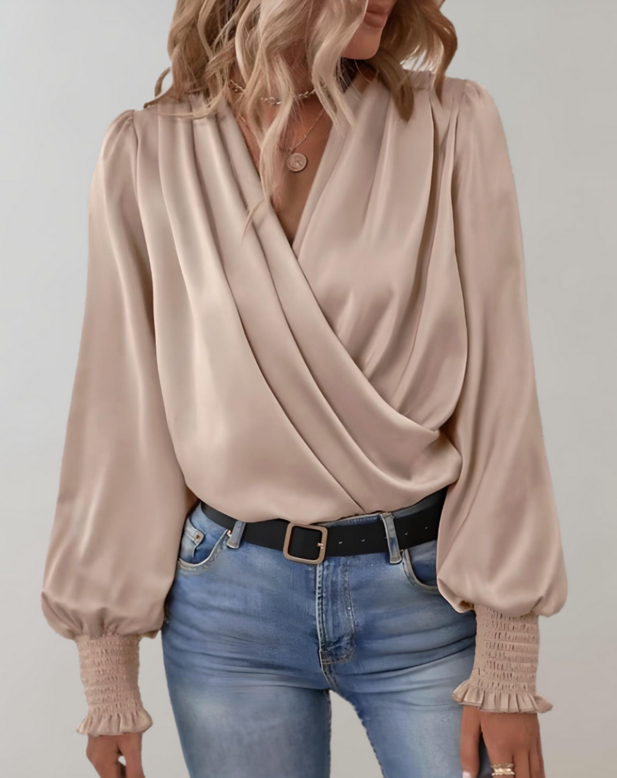 Brittany - Chique Lente V-Hals Lange Mouwen Blouse voor Vrouwen