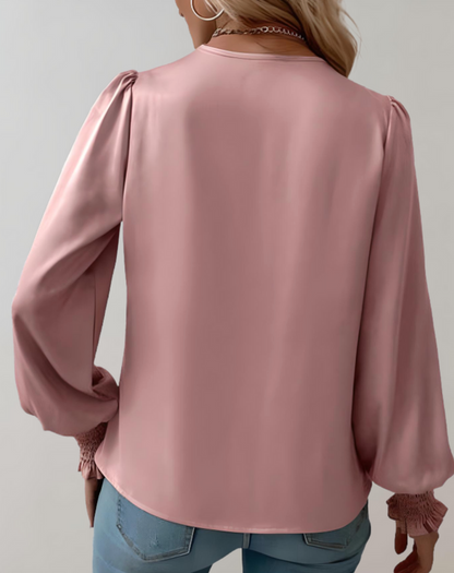 Brittany - Chique Lente V-Hals Lange Mouwen Blouse voor Vrouwen