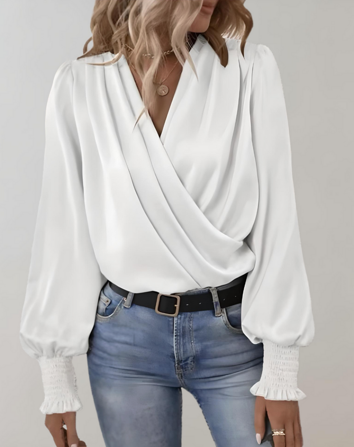 Brittany - Chique Lente V-Hals Lange Mouwen Blouse voor Vrouwen