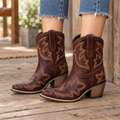 Alexa - Geborduurde Leren Cowboylaarzen