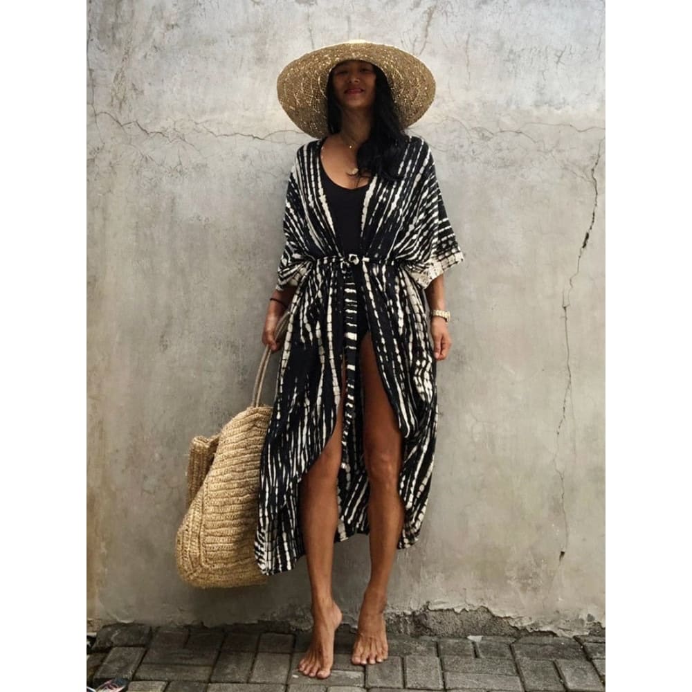 Tie-Dye Kimono Jurk | Dames strand cover-up van rayon met luchtige pasvorm