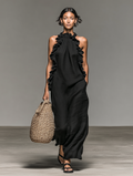 Dames Maxi Jurk met Volant Mouwloos Zomerjurk