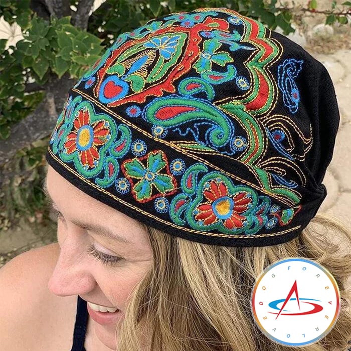 Dames Handgeborduurde Bandana – Geschikt voor Casual Gebruik, Ideaal voor Lente en Zomer