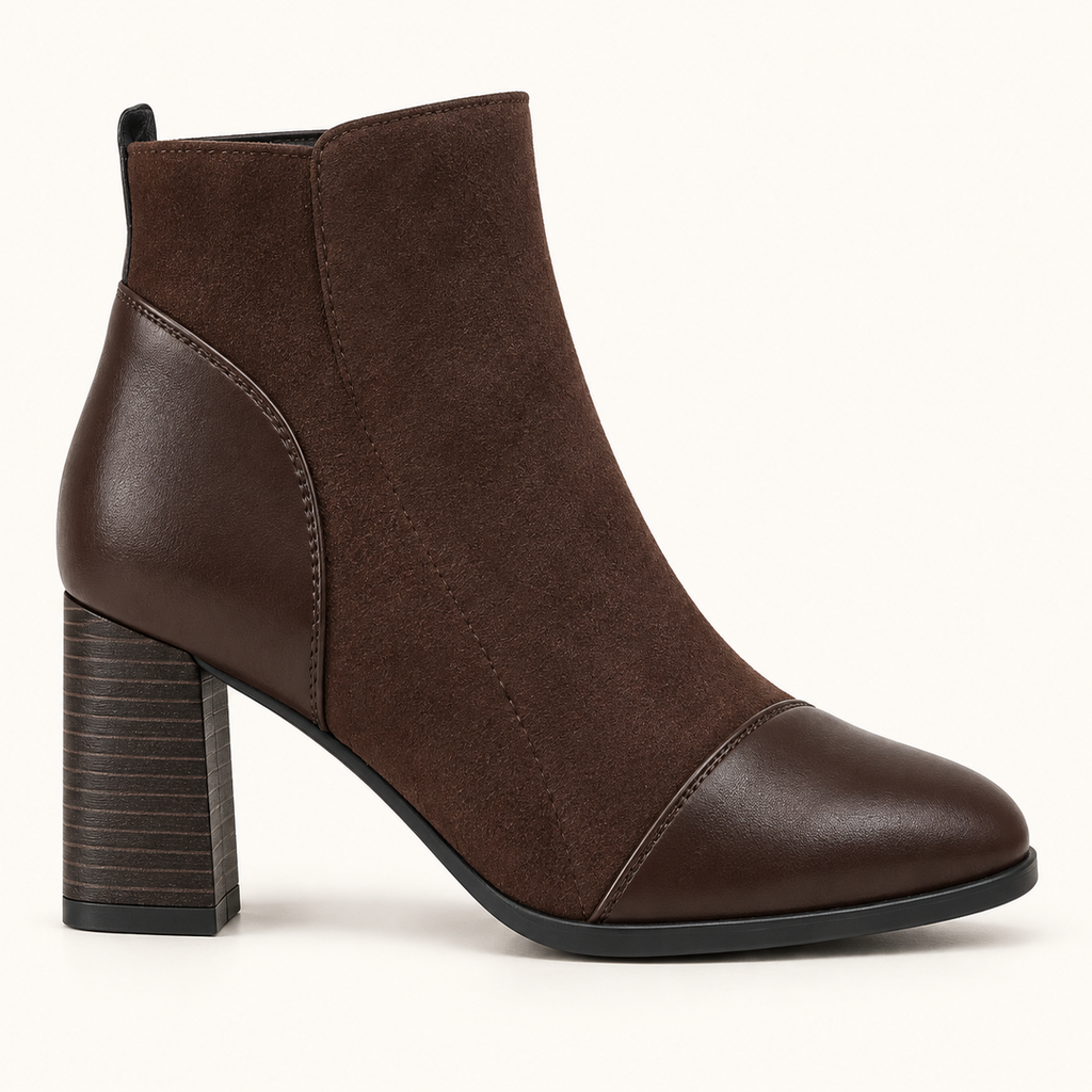 Charlotte - Elegante soklaarzen met leren accent