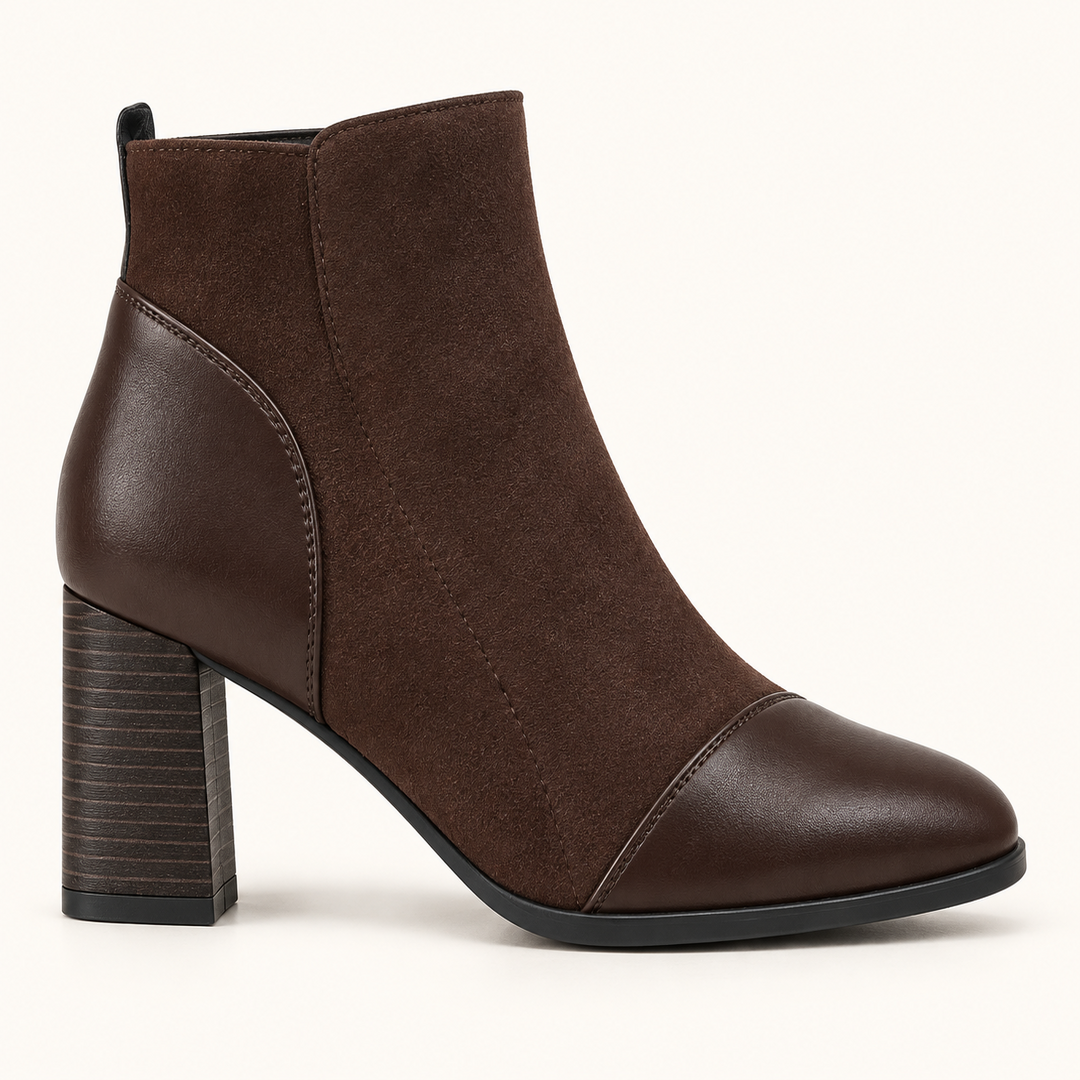 Charlotte - Elegante soklaarzen met leren accent