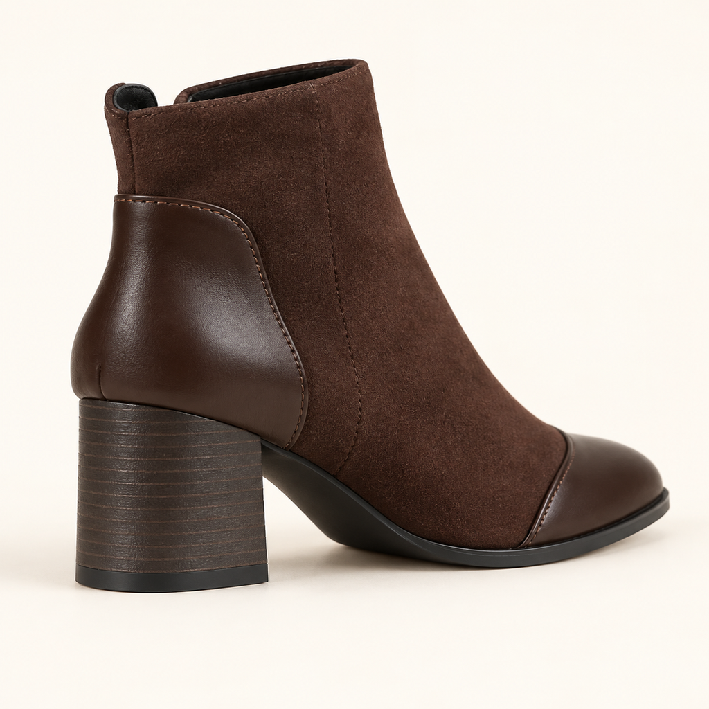 Charlotte - Elegante soklaarzen met leren accent