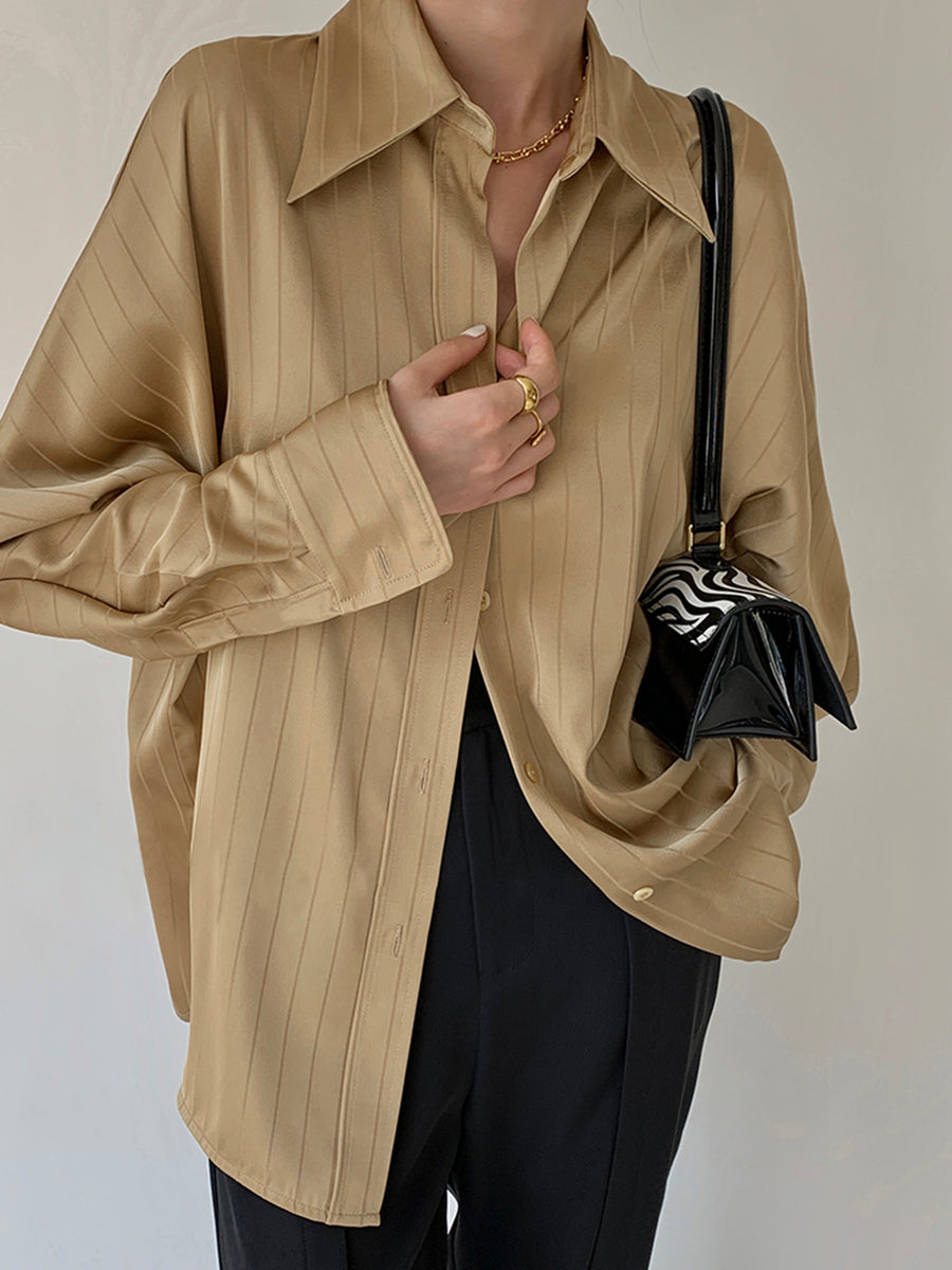 Christel - Oversized Overhemd met Kraag en Knoopjes