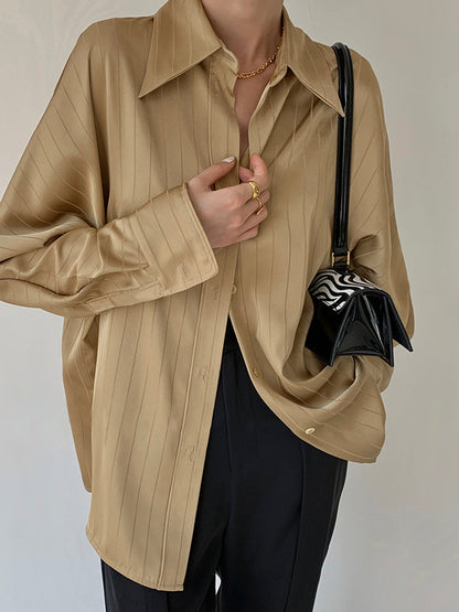 Christel - Oversized Overhemd met Kraag en Knoopjes