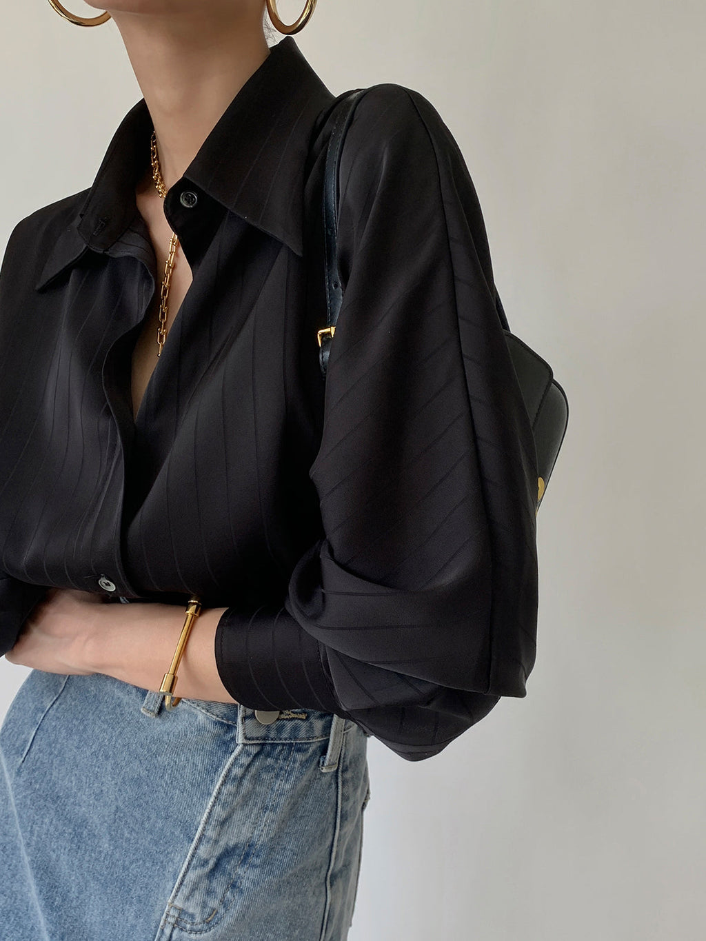 Christel - Oversized Overhemd met Kraag en Knoopjes