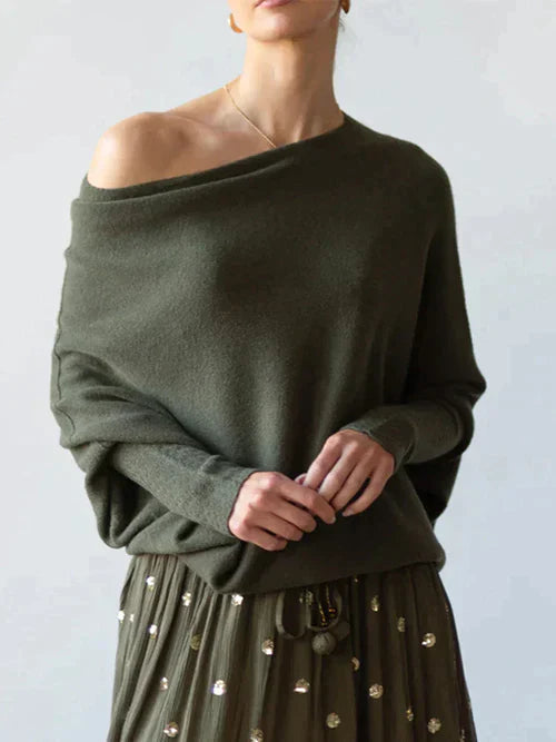 Cristine | Dames trui met batwing mouwen en elegante pasvorm
