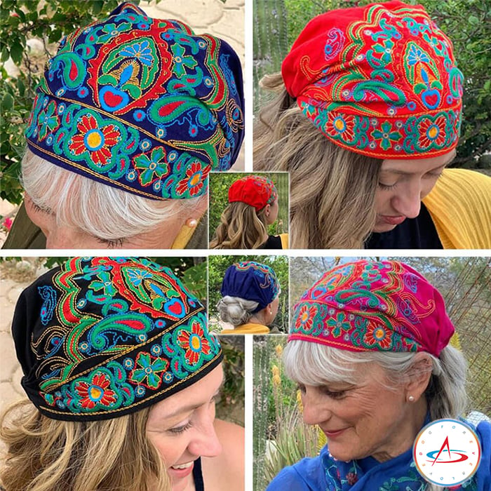 Dames Handgeborduurde Bandana – Geschikt voor Casual Gebruik, Ideaal voor Lente en Zomer