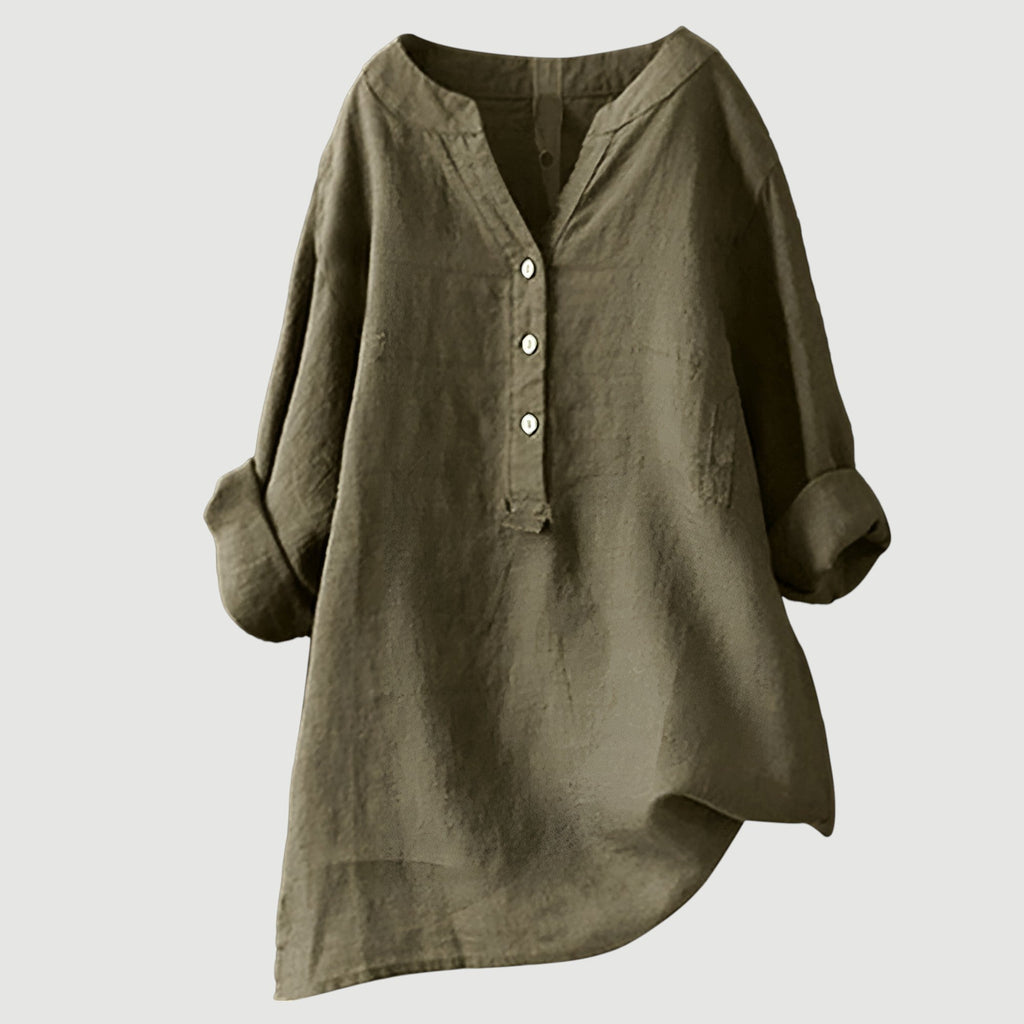 Dames Getailleerde Blouse – Met Knoopsluiting, Geschikt voor Lente en Zomer