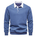 Daan polosweater met polokraag, close-up blauw