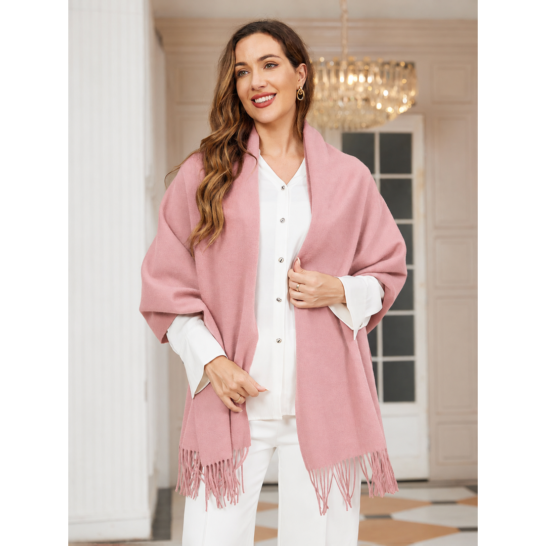 Dikra Wollen Sjaal | Dames Sjaal met Elegante Franje en Luxe Warmte