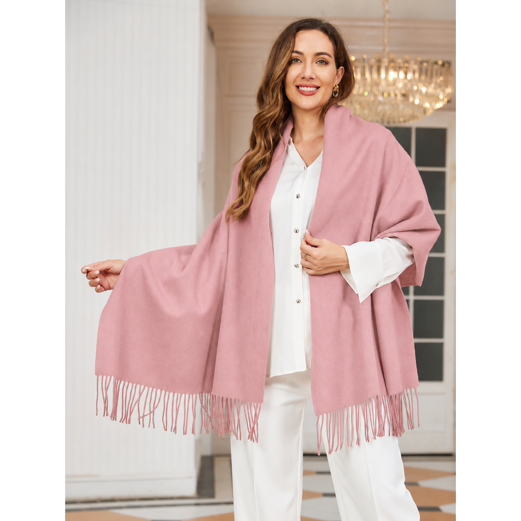 Dikra Wollen Sjaal | Dames Sjaal met Elegante Franje en Luxe Warmte