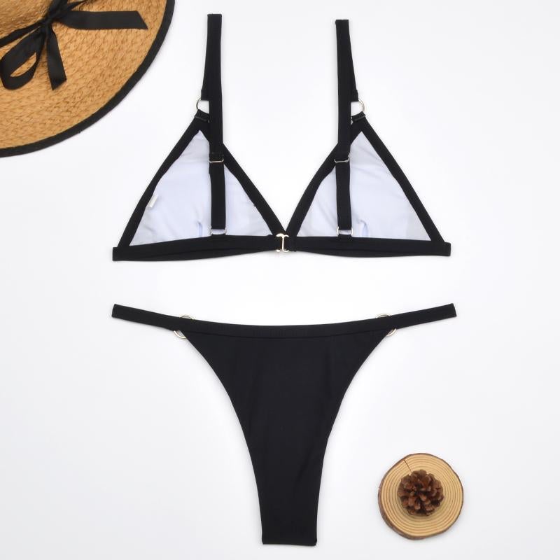 Gerdina | Dames Triangel Bikini Set met Verstelbare Bandjes – Tijdloze Chic