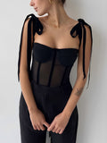 Eloise - Geknoopte Mesh Cami Crop Top