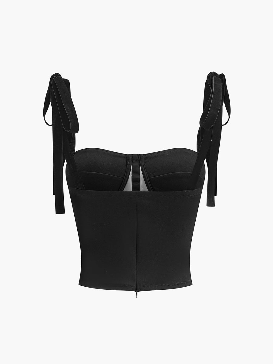 Eloise - Geknoopte Mesh Cami Crop Top