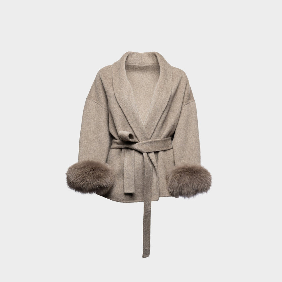 Hella Luxe | Dames Winterjas met Faux Fur en Elegante Tailleceintuur