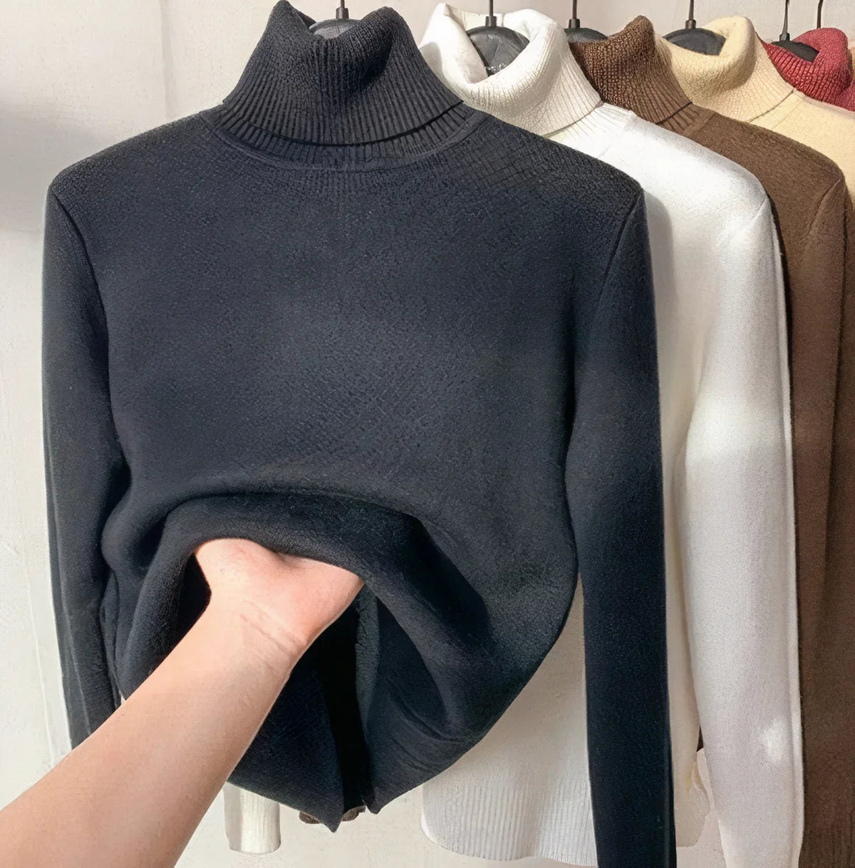 Luxe Wintertrui | Dames trui met fluwelen voering en zachte katoenmix