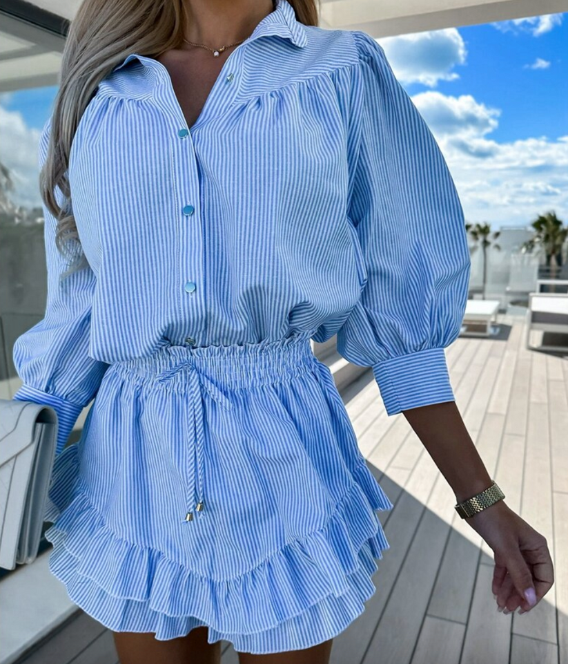 Dames Tweedelige Set – Chique Loungewear met Tijdloos Design en Comfortabele Pasvorm