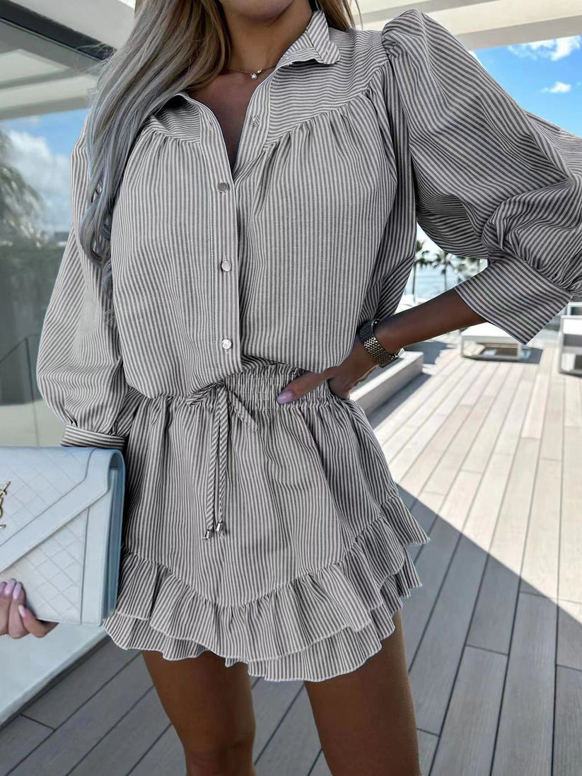Dames Tweedelige Set – Chique Loungewear met Tijdloos Design en Comfortabele Pasvorm
