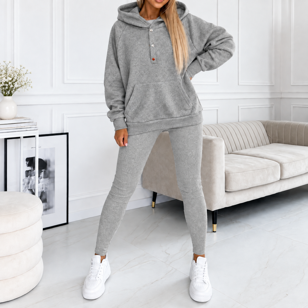 Liora Damespak | Trendy comfortabele set met trui en hoge taille joggingbroek