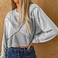 Grijs cropped shirt voor dames