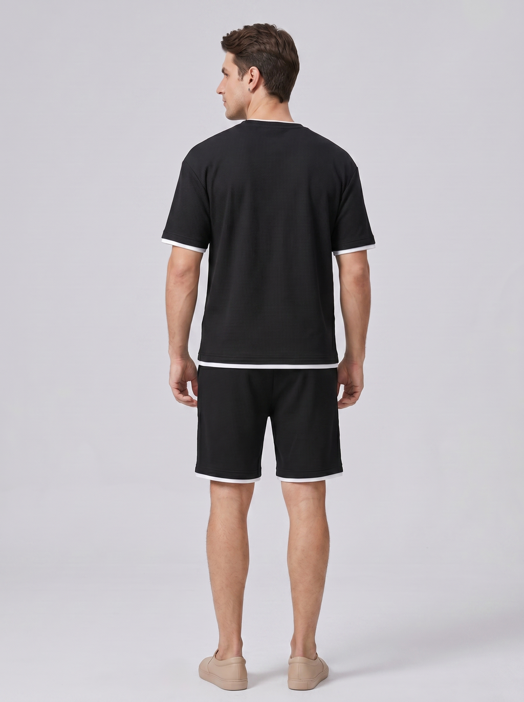 Heren Slim Fit Set – T-shirt met Korte Broek, Geschikt voor Casual en Dagelijks Gebruik