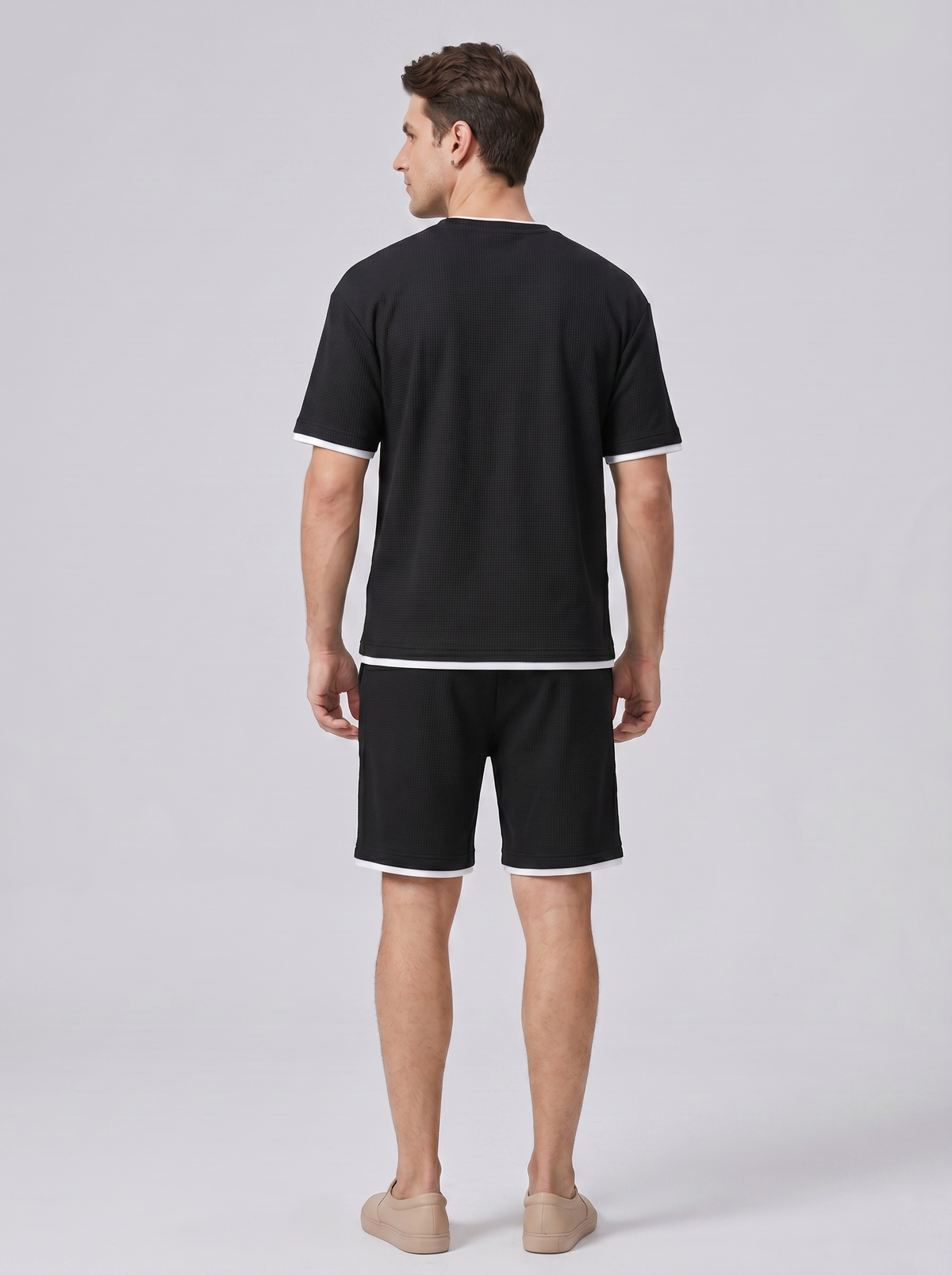 Heren Slim Fit Set – T-shirt met Korte Broek, Geschikt voor Casual en Dagelijks Gebruik