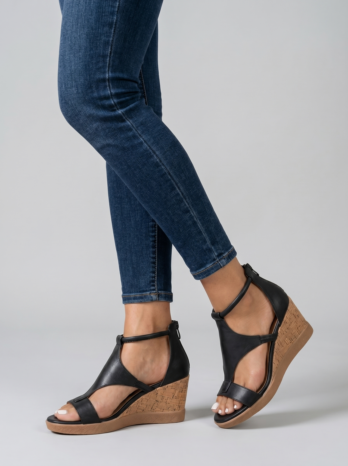 Dames Sleehak Sandalen – Open Teen, Geschikt voor Casual en Zomer Gebruik