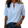 Dames Losse Pasvorm T-shirt – Casual met Ronde Hals en Korte Mouwen