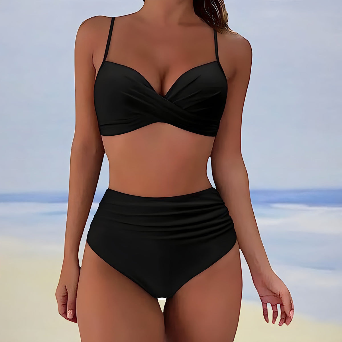 MM | Bikini met hoge taille en gedraaide top